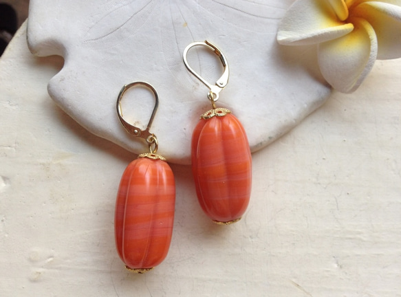 JUJUBE coral  ピアス 1枚目の画像