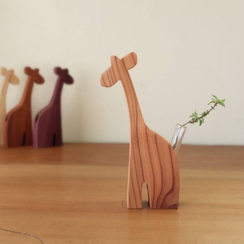 きりん 一輪挿し 杉（スギ） 一輪挿し・花瓶・花器 studio kirin 通販