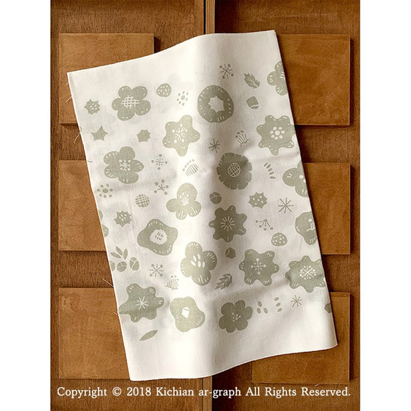 手巾/手巾 35×90 cm/原創花卉散紙圖案 第3張的照片