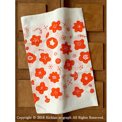 手巾/手巾 35×90 cm/原創花卉散紙圖案 第4張的照片