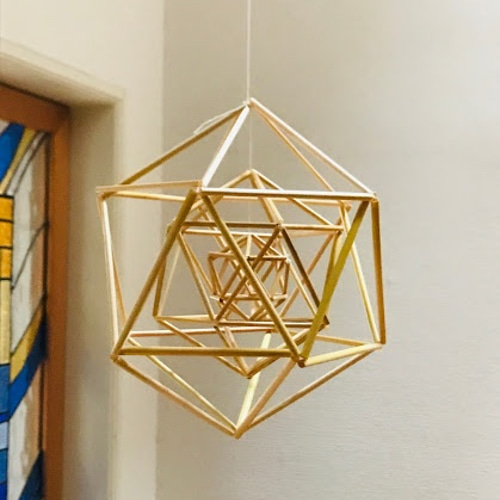 ヒンメリ『宝』正20面体 大中小3つ組み 針・糸付き その他素材