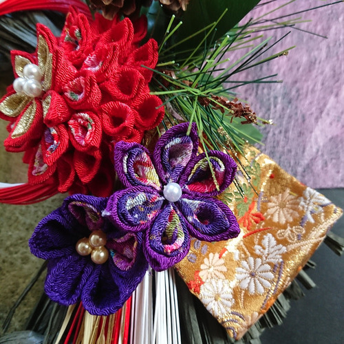 つまみ細工しめ縄「2021お正月」お正月飾り しめ縄・しめ飾り つまみ