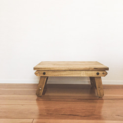 【1点のみ限定】old wood table アンティークな折りたたみテーブル 1枚目の画像