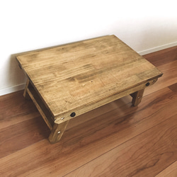 【1点のみ限定】old wood table アンティークな折りたたみテーブル 2枚目の画像