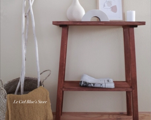 【美品】マホガニー　スリムシェルフ 3段シェルフ 家具・インテリア 【美品】マホガニー スリムシェルフ