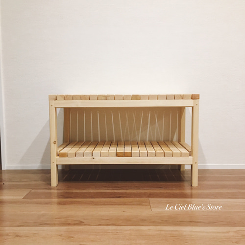 すのこ2段ベンチチェア ソファ・ベンチ 家具工房KARIMIKI 通販