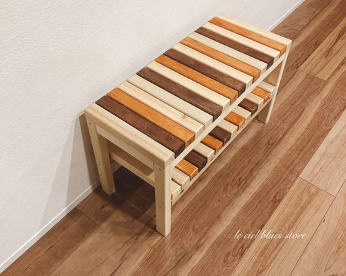 カラフルすのこ2段ベンチチェア ソファ・ベンチ 家具工房KARIMIKI 通販