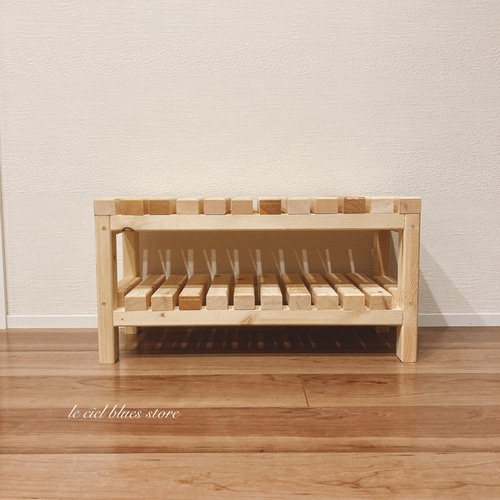 小さなすのこ2段ベンチチェア ソファ・ベンチ 家具工房KARIMIKI