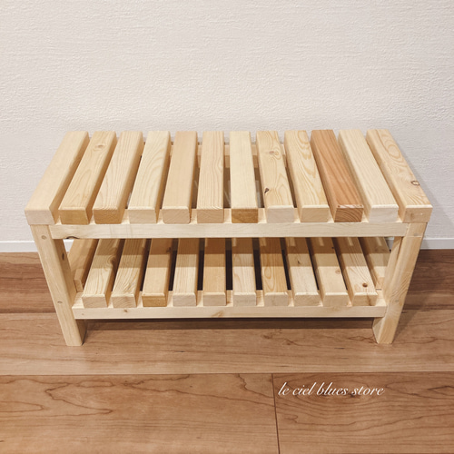 小さなすのこ2段ベンチチェア ソファ・ベンチ 家具工房KARIMIKI