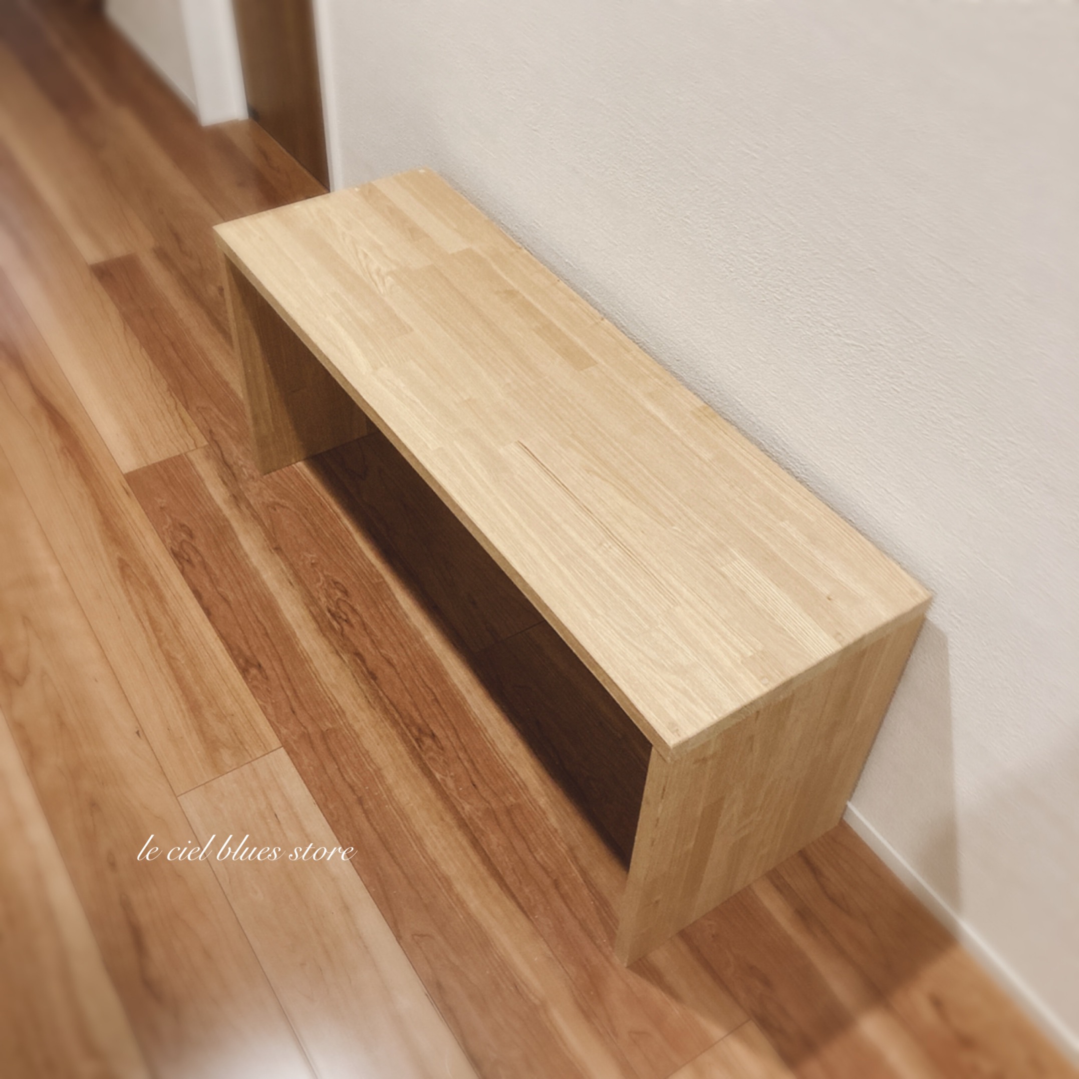 コの字型ベンチ　タモ集成