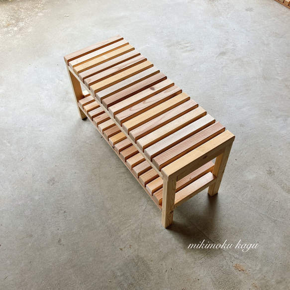 自然の色味そのまますのこ2段ベンチチェア ソファ・ベンチ 家具