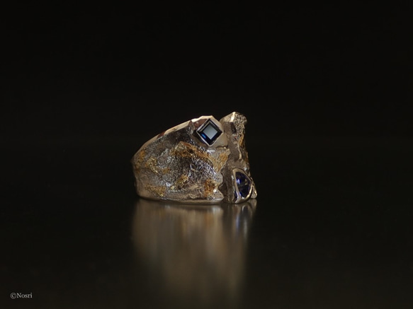 大地のリング　〔タンザナイト サファイア ダイヤモンド シルバー K24 純金 アート〕 3枚目の画像