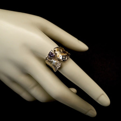 大地のリング　〔タンザナイト サファイア ダイヤモンド シルバー K24 純金 アート〕 6枚目の画像