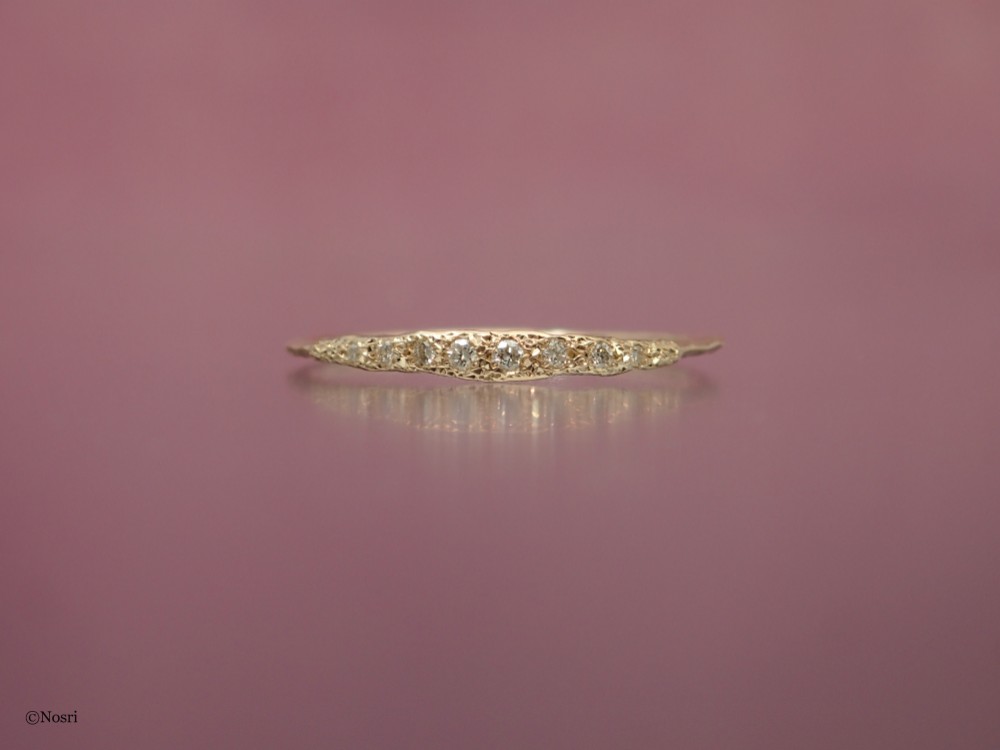 ピッコリーノ ストレート リング（K10 ダイヤモンド） Creema限定