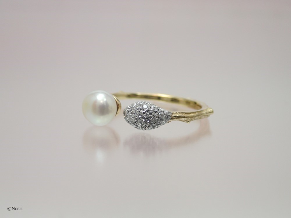 つぼみのパールリング ダイヤモンド　(Tsubomi Ring Diamond)