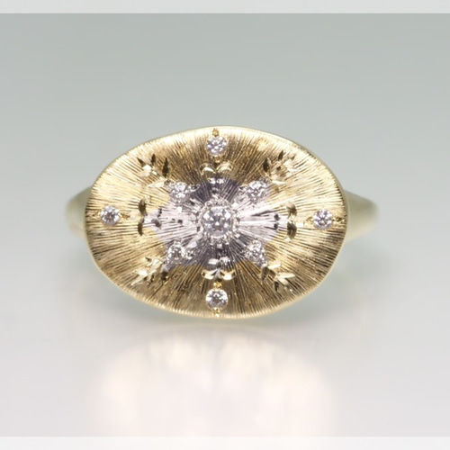 ステージ シルクサテンリング ダイヤモンド〔手彫り エングレービング