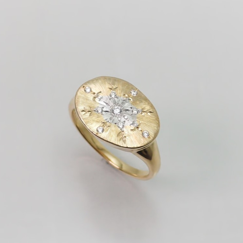 ステージ シルクサテンリング ダイヤモンド〔手彫り エングレービング