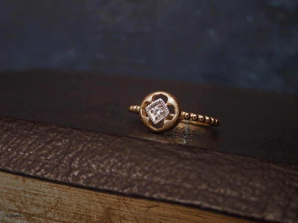 リヨン ラウンド リング〔アンティーク ミルグレイン シルクサテン 〕