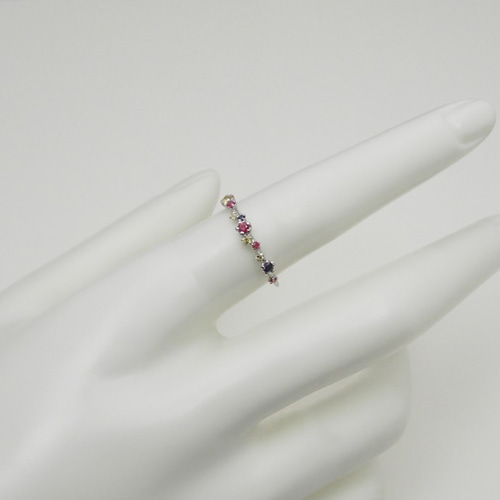 K14 WG マルチストーン 花デザイン 多色石 リング K14 WG マルチストーン 花デザイン 多色石 リング アクセサリー