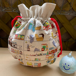 巾着＆ポーチ＆エコバッグ♡ポメ＆にゃんこ まんまる 巾着 ポーチ いたずらにゃんこ その他バッグ akenta