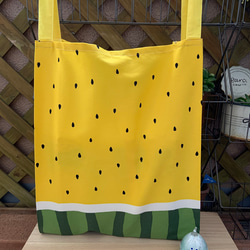 再販❗️可愛い　黄色のスイカ柄スイカ　大サイズ　エコバッグ　 3枚目の画像