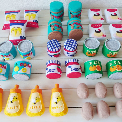 完成品】フェルト ままごと スーパーマーケット スイーツ編 8種セット