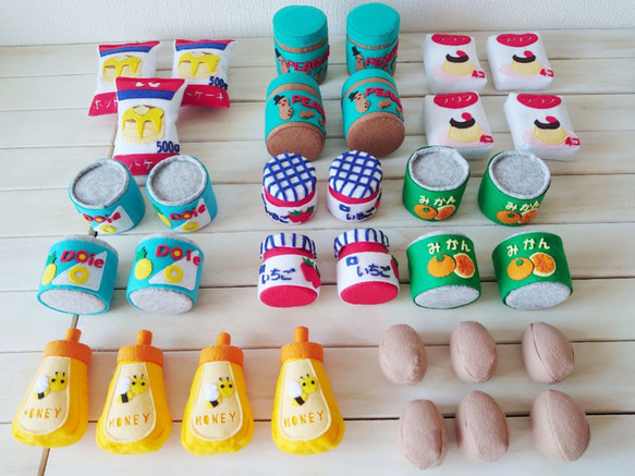 完成品】フェルト ままごと スーパーマーケット スイーツ編 8種セット