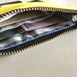 【受注製作】ドットとスモークピンクの内ポケット付きお財布ポーチ 4枚目の画像