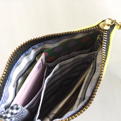 【受注製作】ドットとスモークピンクの内ポケット付きお財布ポーチ 5枚目の画像