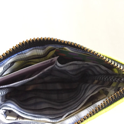 【受注製作】ドットとスモークピンクの内ポケット付きお財布ポーチ 6枚目の画像