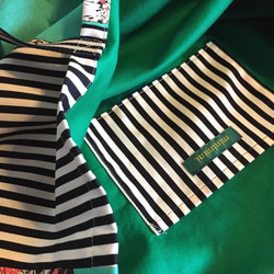 貓頭鷹和條紋大手提袋*綠色 第2張的照片