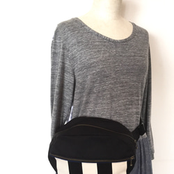 【訂單生產】帆布和Shima的西袋*黑色 第3張的照片