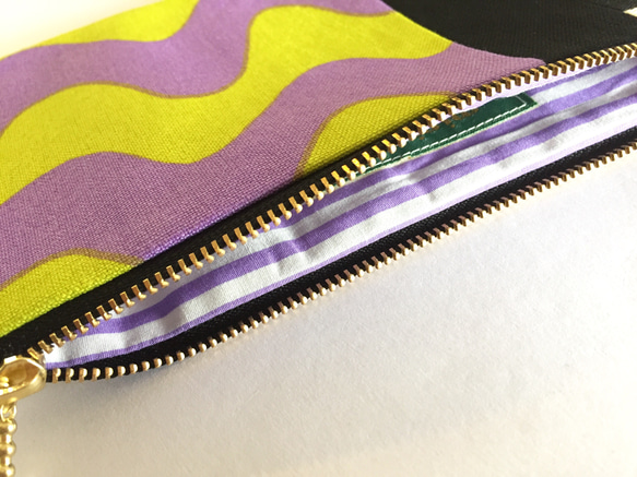 Nemi-anon圖案的Petanko小袋*黃綠色×紫色 第2張的照片