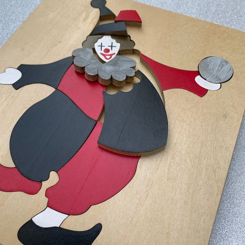 木のパズル S シリーズ 「ピエロ」/木製 wood puzzle clown サーカス
