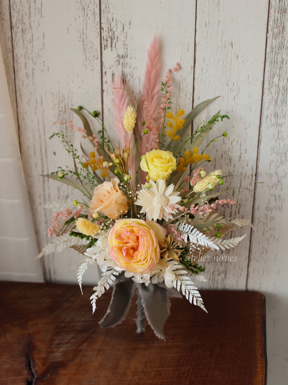 再販x2 アガット　ナチュラルドライフラワーのブーケ（S)サイズ　アレンジメントやスワッグとして壁面のデコレーションに