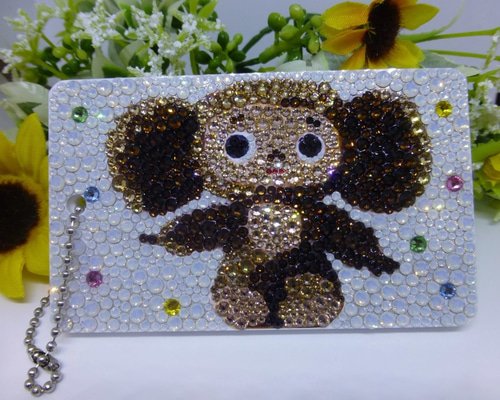 キラキラ小物♡ パスケース※きらきらチェブラーシカ※スワロフスキー パスケース・定期