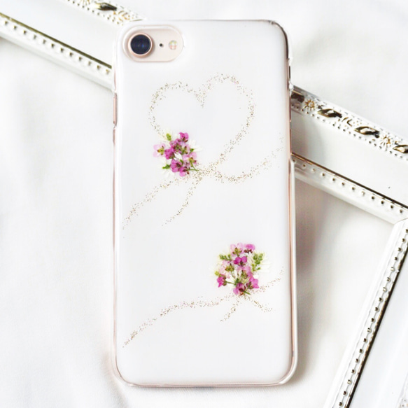 glitterheart 押し花スマホケース スマホケース 全機種対応 手帳型 