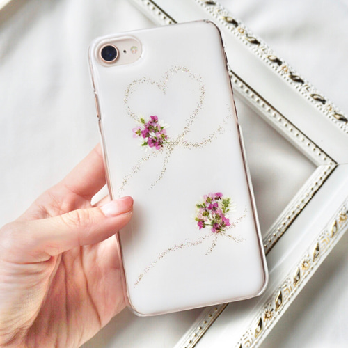 glitterheart 押し花スマホケース スマホケース 全機種対応 手帳型