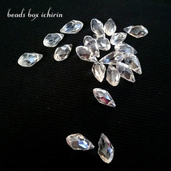 カットガラスビーズ ドロップ 13×6mm 特殊メッキ加工 オーロラ