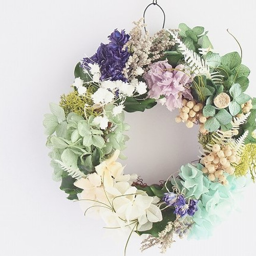 6月の紫陽花リース φ18cm リース fleur-an 通販 4086621