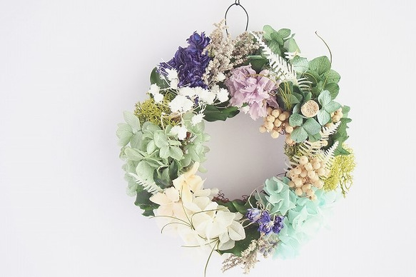6月の紫陽花リース φ18cm リース fleur-an 通販 4086621