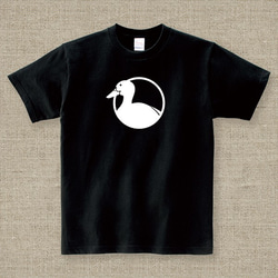 【キッズサイズ】アヒル 黒 Tシャツ 1色プリント 2枚目の画像