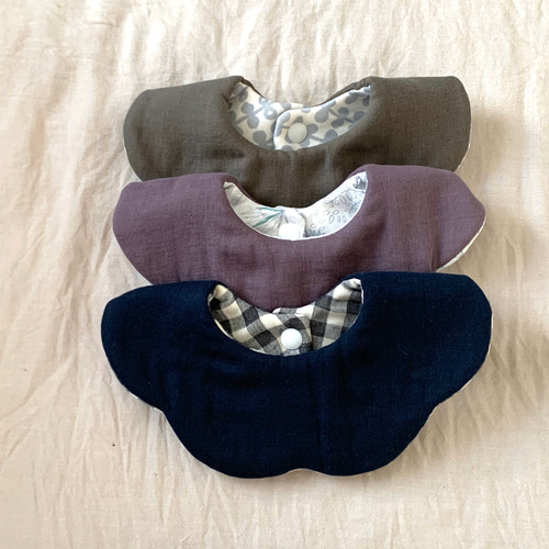 リバーシブル花びらスタイ もくもくスタイ 北欧 ビブ 男の子にも