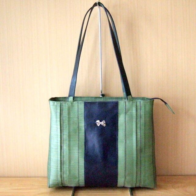 畳縁と革のバッグ　6色
