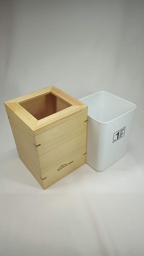 木製　ゴミ箱　ゴミ袋が見えない小型タイプ　３ 2枚目の画像