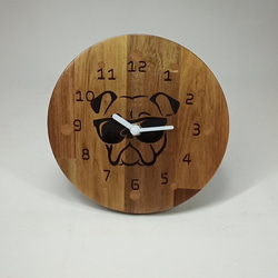 木製　わんこの置時計 2枚目の画像