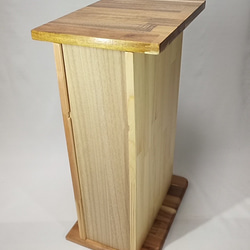 [プライスダウン]　木製　サイドテーブル　ゴミ箱付き 9枚目の画像