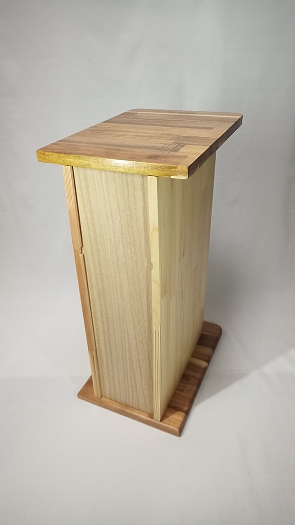 [プライスダウン]　木製　サイドテーブル　ゴミ箱付き 9枚目の画像