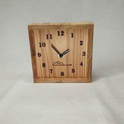 木製　ヒノキ無垢材＆杉無垢材の掛け時計 2枚目の画像