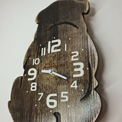木製　ブルちゃんシルエット壁掛け時計　 2枚目の画像